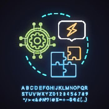 Logical reasoning neon light concept icon