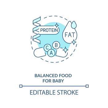 Balanced food for baby concept icon
