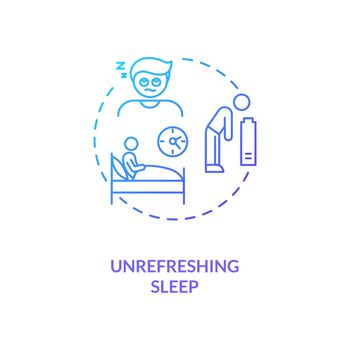 Unrefreshing sleep concept icon