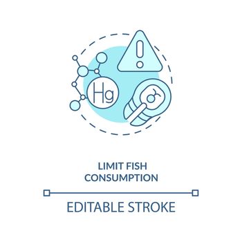 Limit fish consumption concept icon
