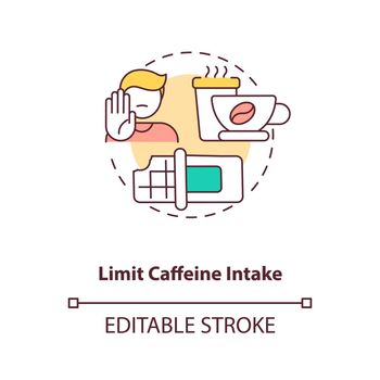 Limit caffeine intake concept icon