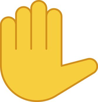 Raised hand emoji color icon