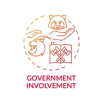 Government involvement red gradient concept icon