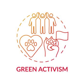 Green activism red gradient concept icon