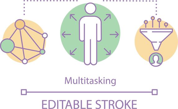 Human multitasking concept icon