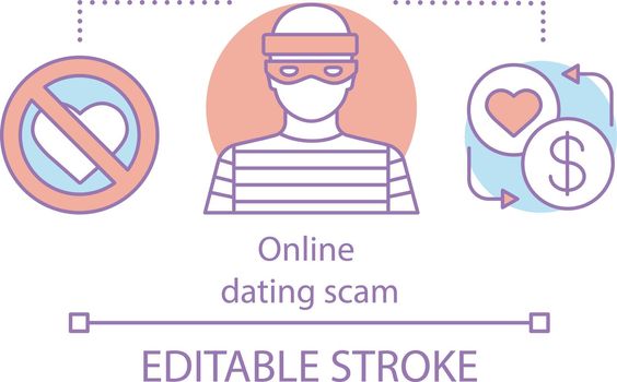 Online dating scam concept icon