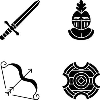Medieval glyph icons set