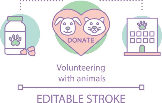 Animal and wildlife volunteering concept icon