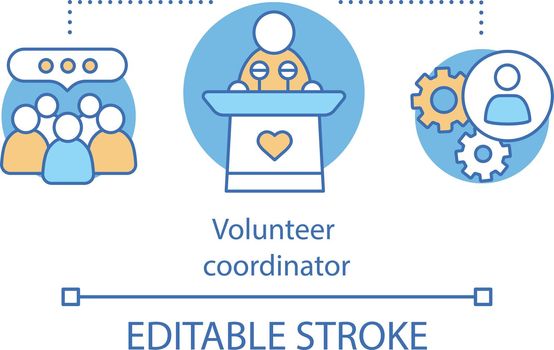 Volunteer management concept icon