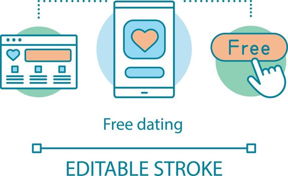 Online dating app concept illustration