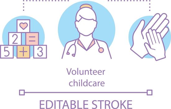 Childcare volunteer concept icon