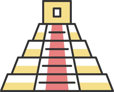 Mexican pyramid color icon