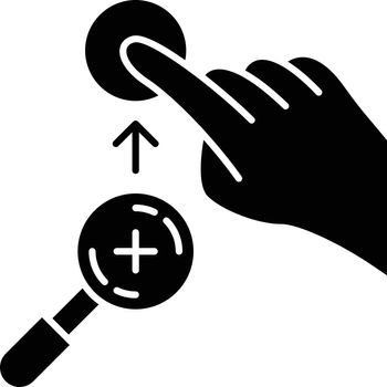 Zoom in vertical gesture glyph icon