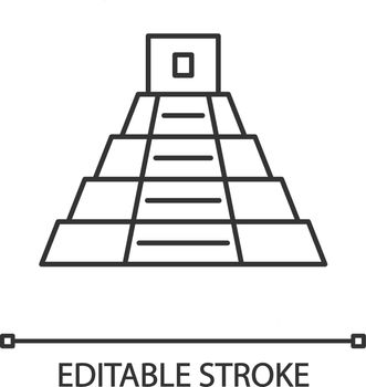 Mexican pyramid linear icon