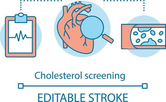 Cholesterol screening concept icon