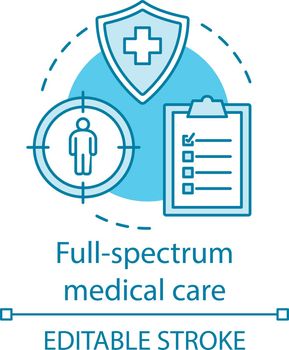 Full spectrum medical care concept icon