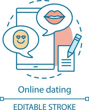 Online dating app concept icon