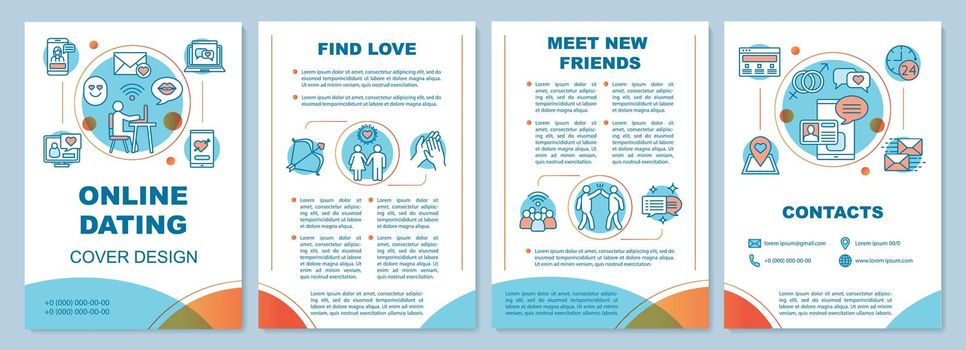 Online dating brochure template layout