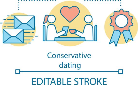 Conservative dating concept icon
