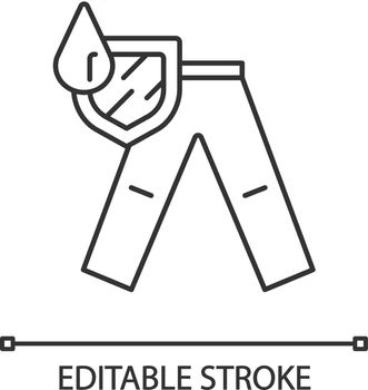 Waterproof trousers linear icon