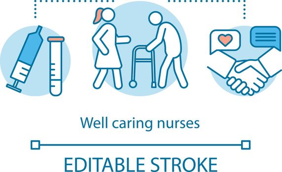 Well caring nurses concept icon