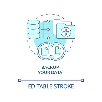Data backup to save information concept icon
