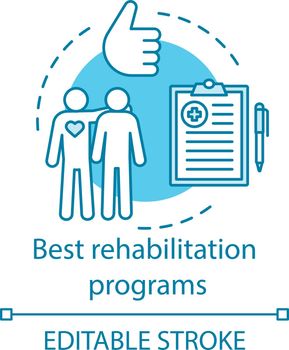 Best rehabilitation programs concept icon
