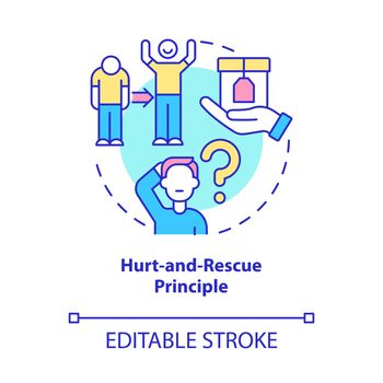 Hurt-and-rescue principle concept icon