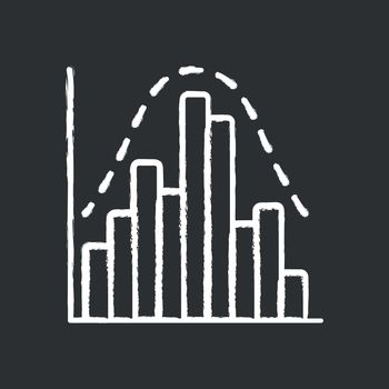 Histogram chalk icon. Diagram. Business trade info. Financial analytics. Data visualization. Symbolic representation of information. Report in visible form. Isolated vector chalkboard illustration