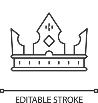 Crown of king linear icon