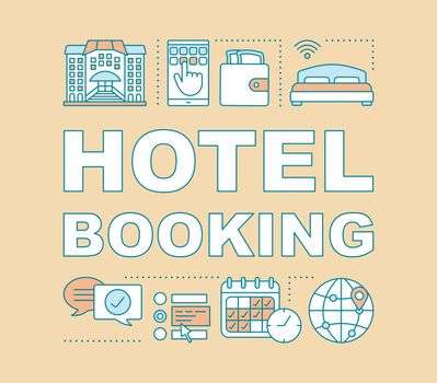 Hotel booking word concepts banner
