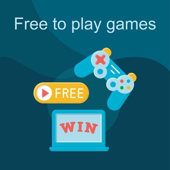 Free to play flat concept vector icon