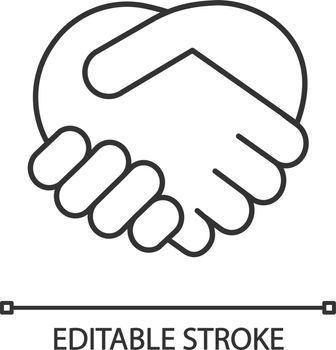 Handshake gesture linear icon