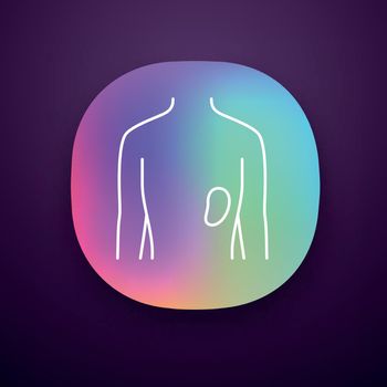 Healthy spleen app icon. Human organ in good health. Functioning lymphatic system. Wholesome immune system. UI/UX user interface. Web or mobile application. Vector isolated illustration