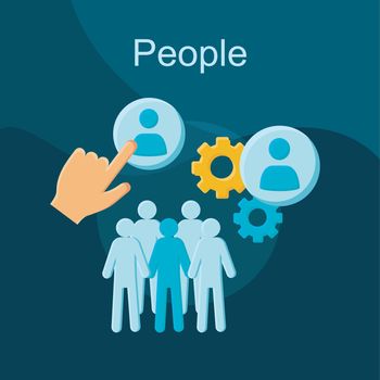 People flat concept vector icon