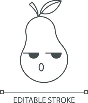 Pear cute kawaii linear character
