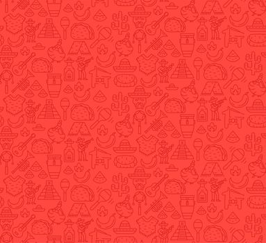 Mexican culture vector seamless pattern