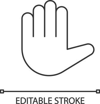 Raised hand emoji linear icon