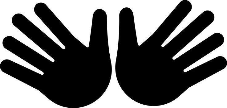 Open hands glyph icon