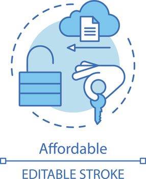 Affordable advantage concept icon