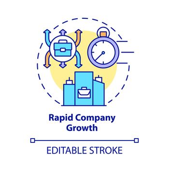 Rapid company growth concept icon