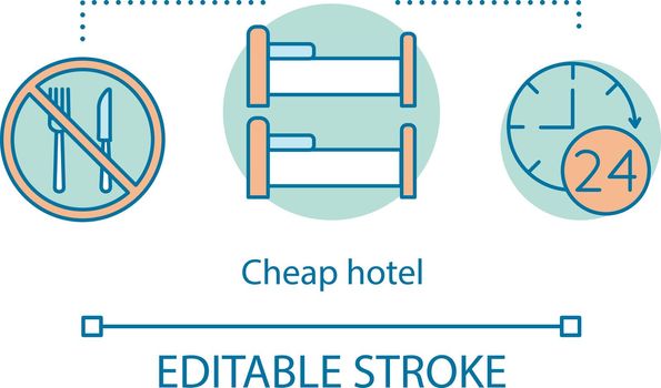 Cheap hotel concept icon