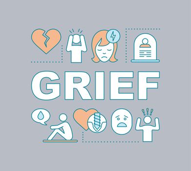 Grief word concepts banner