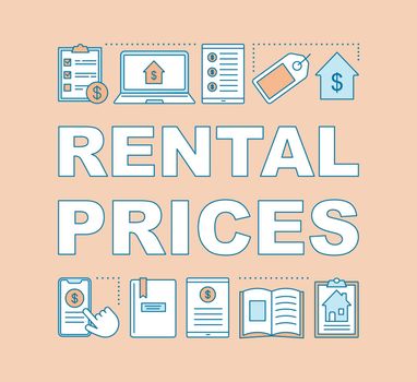 Rental prices word concepts banner