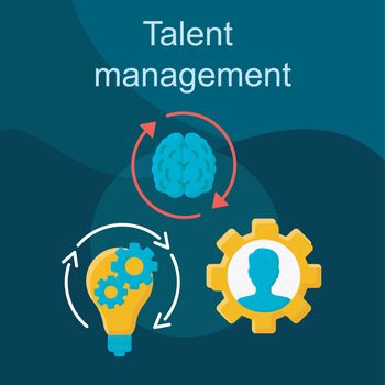 Talent management flat concept vector icon