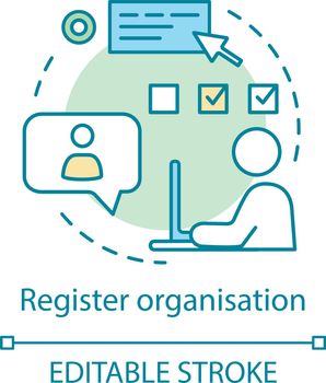Register organization concept icon