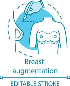 Breast augmentation concept icon