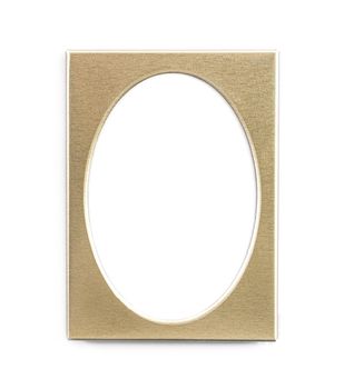 Empty oval golden photo frame