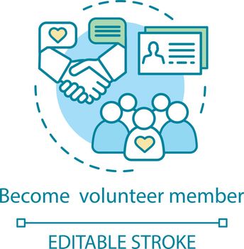 Become volunteer member concept icon