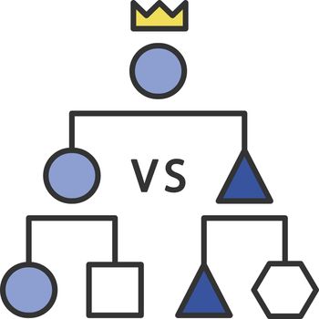 Double-elimination tournament color icon